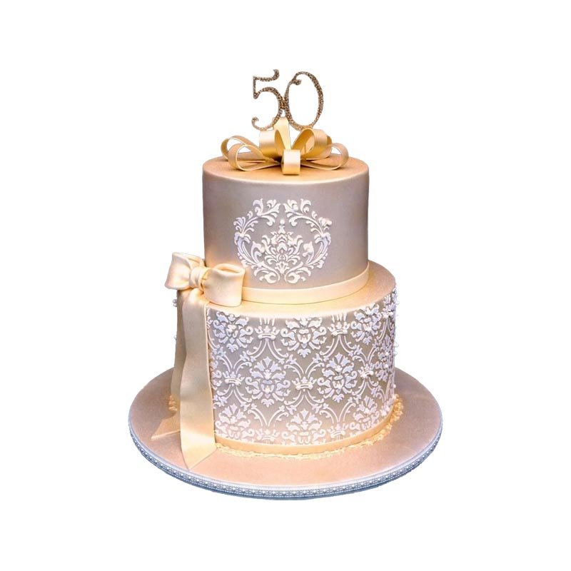 Elegant Peach Theme 2 Tier Cake Elegant Peach Theme 2 Tier Cake