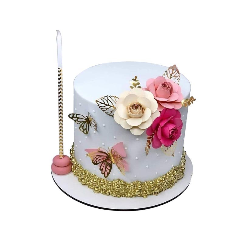 Flower and Butterfly With Gold Pearl Flower and Butterfly With Gold Pearl