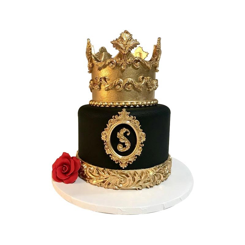 Gold And Black Crown Cake Gold And Black Crown Cake