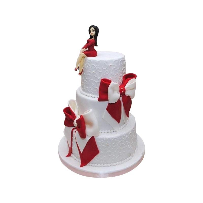 Gorgeous Lady 3 Tier Cake Gorgeous Lady 3 Tier Cake