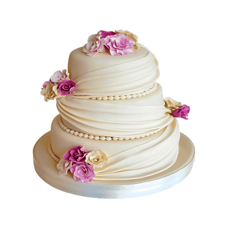 3 Tier Floral Wedding Cake-2 3 Tier Floral Wedding Cake-2