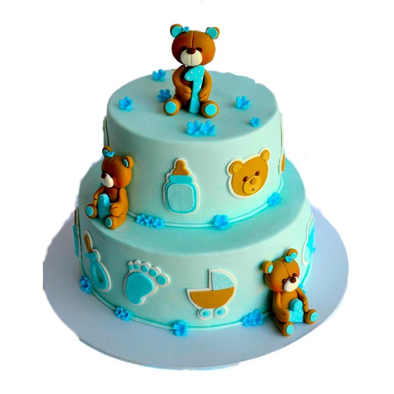 Teddy Bear 2 Tier Theme Cake-3 Teddy Bear 2 Tier Theme Cake-3