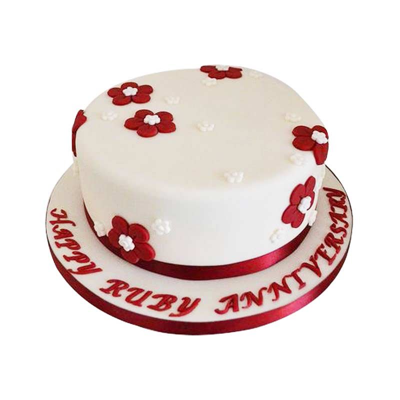 White And Red Full Fondant Cake White And Red Full Fondant Cake