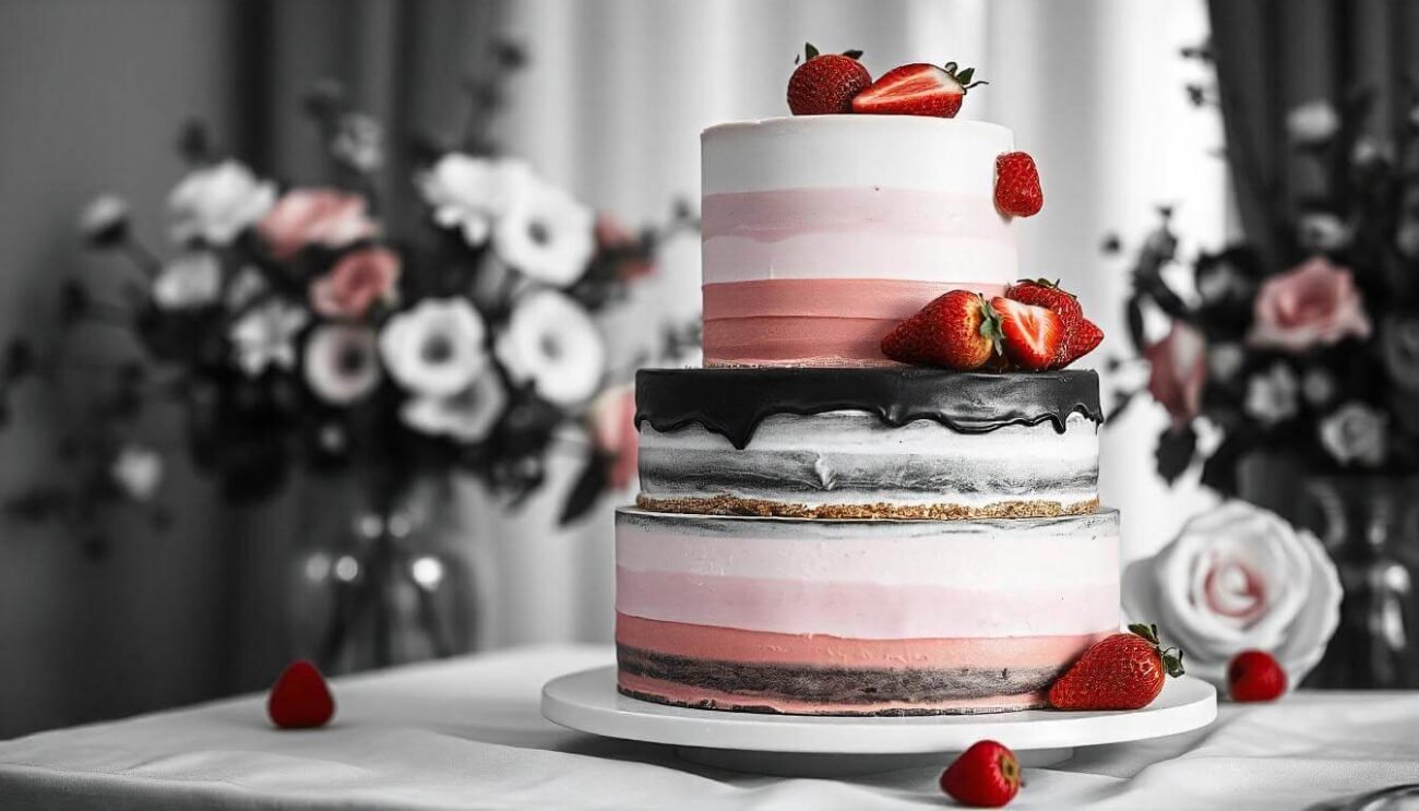 3 Tier Pink And Choco Theme Cake