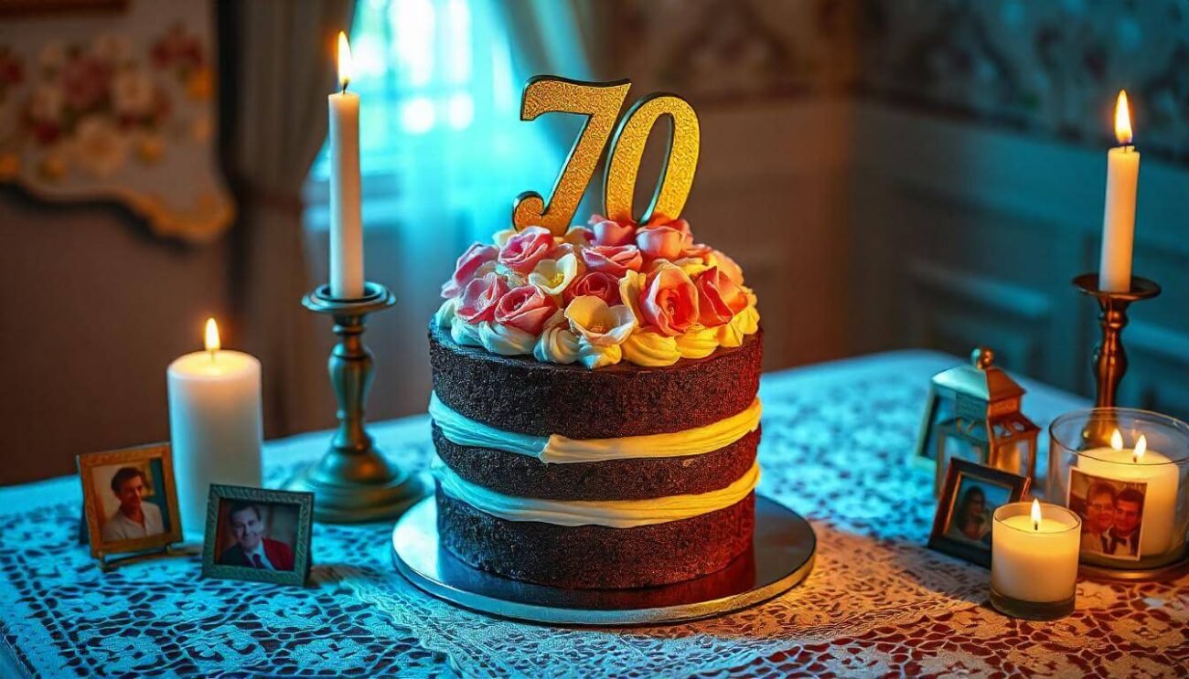 70 Years Old Theme Cake