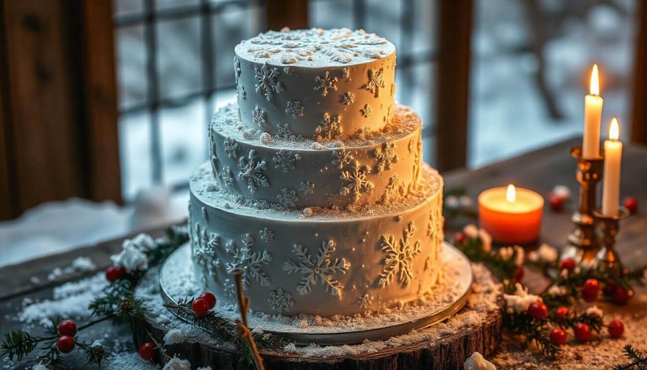 Snowy wonderland cake