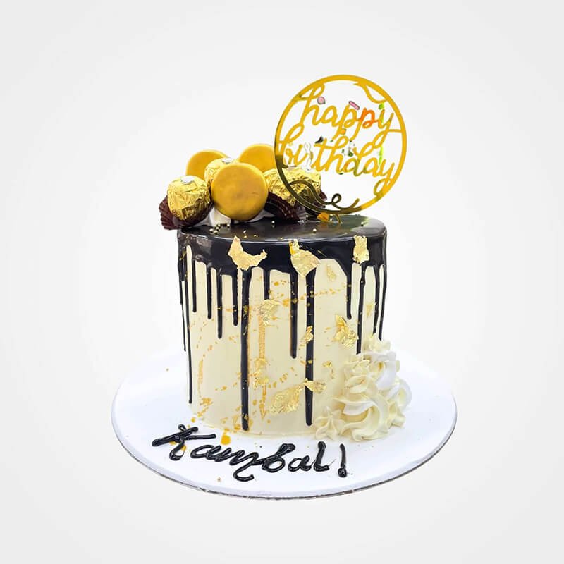Black and Gold Drip Cake Black and Gold Drip Cake