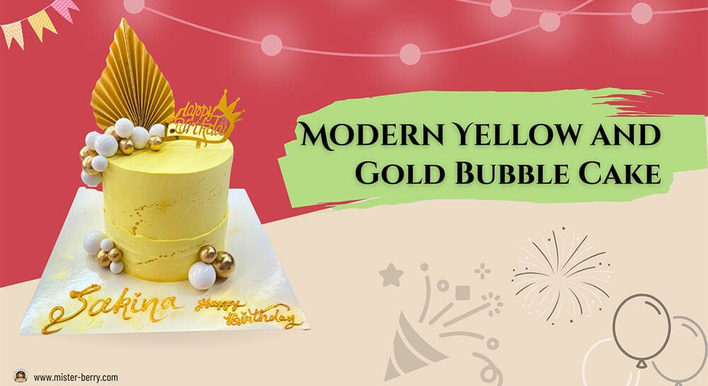 Modern Yellow and Gold Bubble Cake