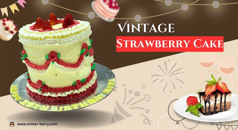 Vintage Strawberry Cake