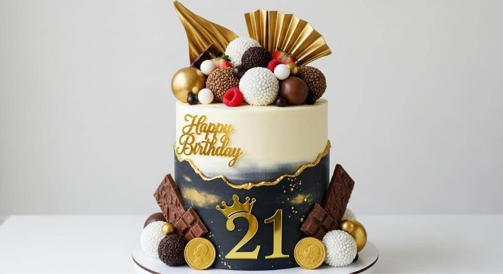 Modern Black and Gold drip Cake