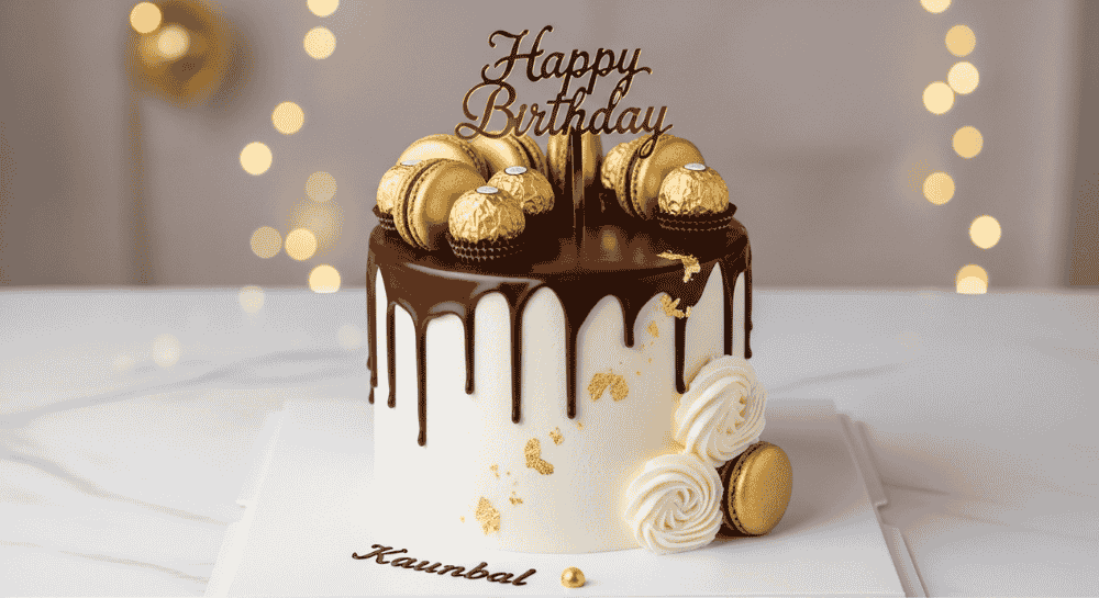 Black and Gold Drip Cake