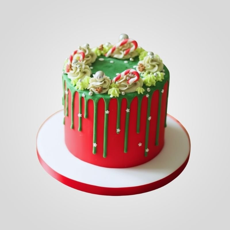 Christmas themed drip cake Christmas themed drip cake