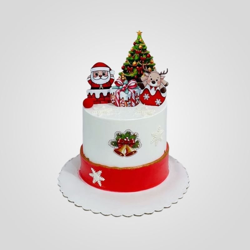 two-tiered Christmas cake two tiered Christmas cake